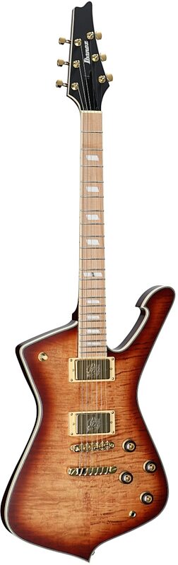 open zoom image for Ibanez IC420FM Iceman Electric Guitar (with Gig Bag), Caramel Burst, Open Box (Very Good), Body Left Front