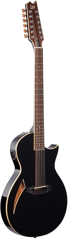 open zoom image for ESP LTD TL-12 Thinline Acoustic-Electric Guitar, 12-String, Black, Body Left Front