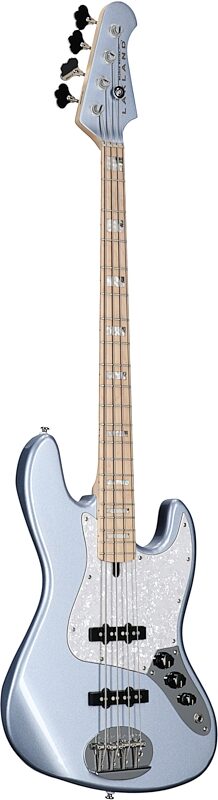 open zoom image for Lakland Skyline 44-60 Vintage J Custom Electric Bass, Ice Blue Metallic, Body Left Front