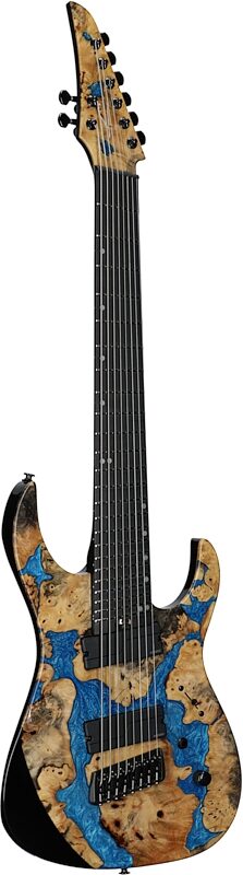 open zoom image for Legator Ninja X8F Multi-Scale Guitar, 8-String (with Gig Bag), Caribbean Blue, Body Left Front