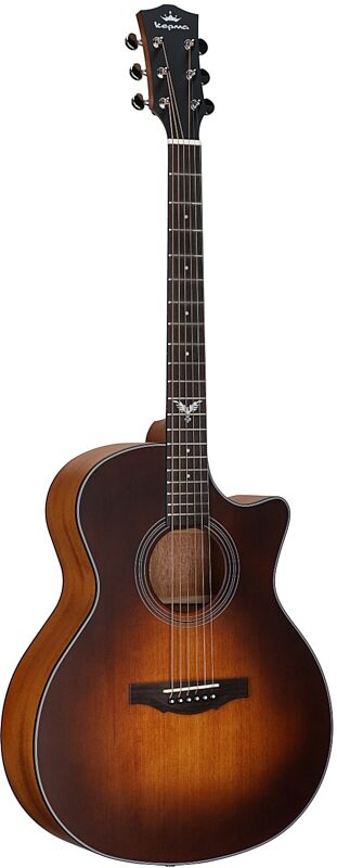 open zoom image for Kepma Fenix Grand Auditorium Acoustic Guitar, Sunburst, Spruce / Mahogany, with Gig Bag, Body Left Front