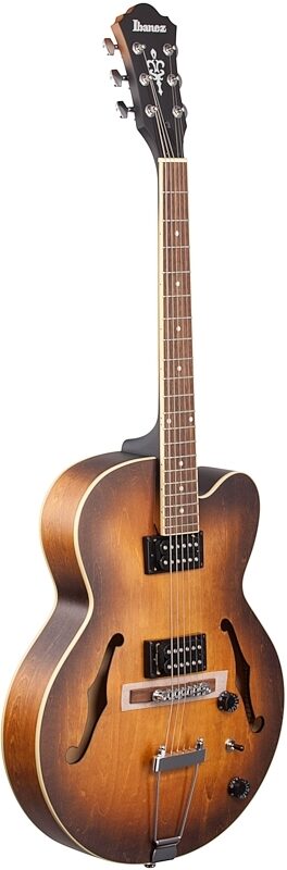 open zoom image for Ibanez AF55 Artcore Hollowbody Electric Guitar, Tobacco Flat, Body Left Front