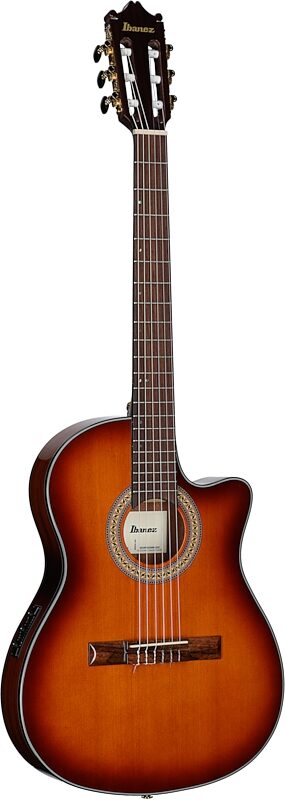 open zoom image for Ibanez GA35TCE Thinline Classical Acoustic-Electric Guitar, Violin Sunburst, Open Box (Very Good), Body Left Front