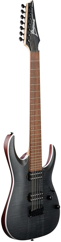 open zoom image for Ibanez RGA742FM Electric Guitar, Transparent Gray Flat, Body Left Front