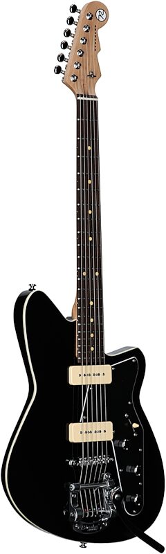 open zoom image for Reverend Jetstream 290 Electric Guitar with Bigsby Tremolo, Midnight Black, Body Left Front