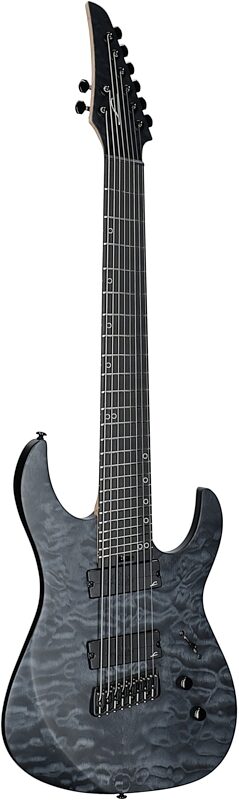 open zoom image for Legator N8FSS Ninja 8 Multi-Scale Guitar, 8-String, Black Quilted Maple, Body Left Front
