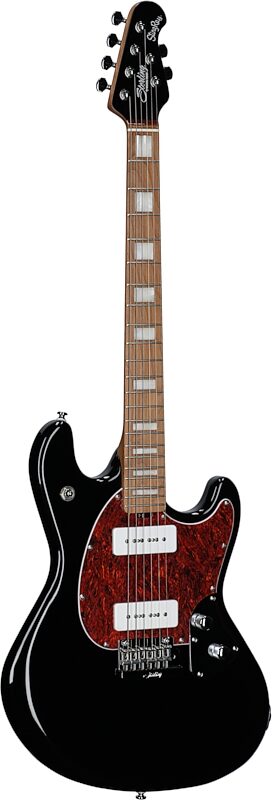 open zoom image for Sterling by Music Man SR50X StingRay Plus Electric Guitar, Black, Roasted Maple Fretboard, Body Left Front