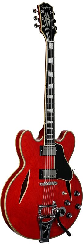 open zoom image for Epiphone Exclusive Shinichi Ubukata ES-355 Custom Electric Guitar (with Case), Satin Cherry, Open Box (Very Good), Body Left Front