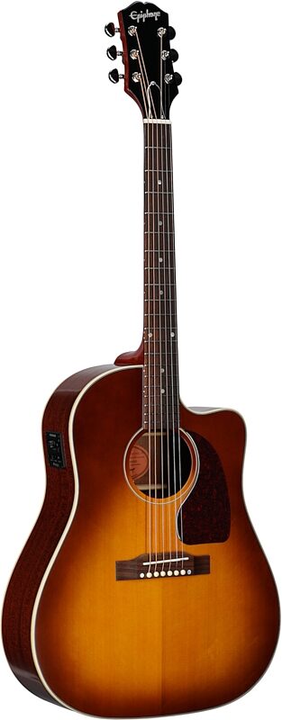 open zoom image for Epiphone Inspired by Gibson J-45 Standard EC Acoustic-Electric Guitar (with Gig Bag), Honey Burst, Body Left Front