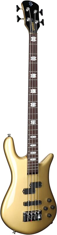 open zoom image for Spector Euro 4 Classic Electric Bass (with Gig Bag), Metallic Gold Gloss, Body Left Front