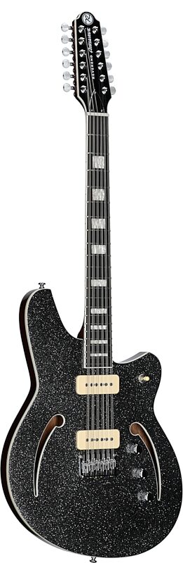 open zoom image for Reverend Airwave 12 Electric Guitar, 12-String, Black Spark, Body Left Front