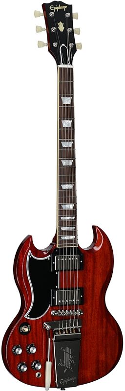 open zoom image for Epiphone Inspired by Gibson Custom 1964 SG Standard Maestro Electric Guitar, Left-Handed (with Case), Cherry, Body Left Front