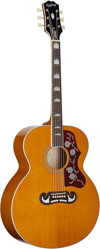 open zoom image for Epiphone J-200 Studio Jumbo Acoustic-Electric Guitar (with Gig Bag), Natural, Body Left Front