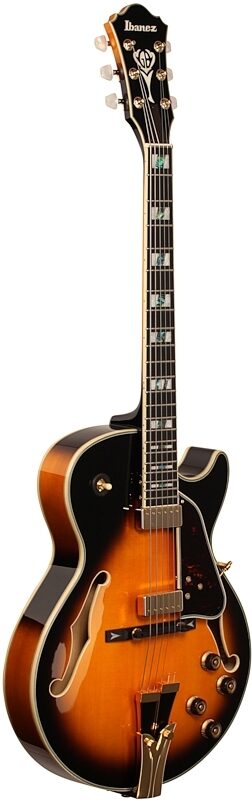 open zoom image for Ibanez GB10SE George Benson Electric Guitar (with Case), Brown Sunburst, Body Left Front