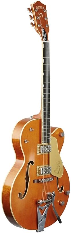 open zoom image for Gretsch G6120T-BSSMK Brian Setzer Signature 59 Bigsby Electric Guitar (with Case), Smoke Orange, Body Left Front