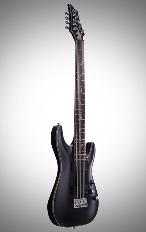 open zoom image for Schecter Damien Platinum 8 Electric Guitar, 8-String, Satin Black, Body Left Front