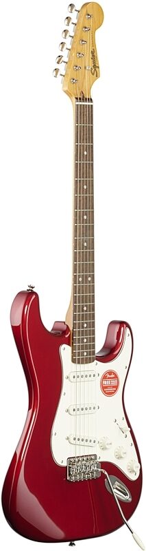 open zoom image for Squier Classic Vibe '60s Stratocaster Electric Guitar, with Laurel Fingerboard, Candy Apple Red, Body Left Front