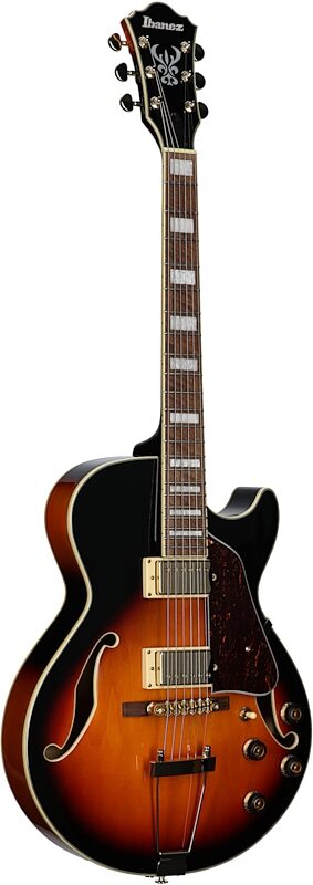 open zoom image for Ibanez AG75G Artcore Hollowbody Electric Guitar, Brown Sunburst, Body Left Front