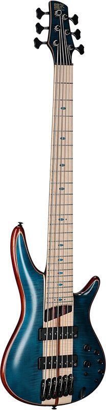 open zoom image for Ibanez SR1426 Premium Bass, 6-String (with Gig Bag), Caribbean Green, Open Box (Good), Body Left Front