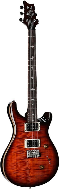 open zoom image for PRS Paul Reed Smith SE Custom 24 Electric Guitar (with Gig Bag), Exclusive Orange Tiger Smokeburst, Body Left Front