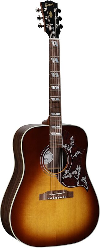 open zoom image for Gibson Hummingbird Studio Walnut and Rosewood Burst Acoustic-Electric Guitar (with Case), Satin Walnut Burst, Body Left Front