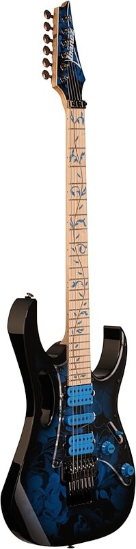 open zoom image for Ibanez JEM77P Electric Guitar (with Gig Bag), Blue Floral Pattern, Body Left Front