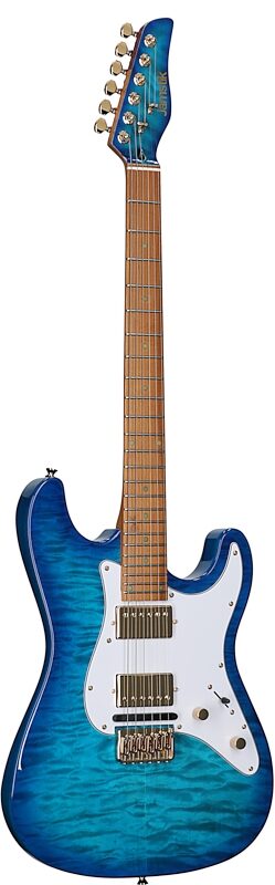 open zoom image for Jamstik Deluxe MIDI Electric Guitar, Ocean Burst White PG, Body Left Front