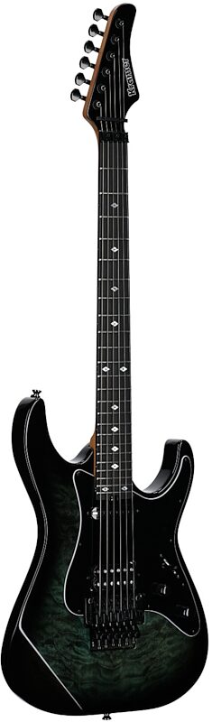 open zoom image for Kramer Volante Quilt HSFR Electric Guitar (with Gig Bag), Aqua Burst, Body Left Front