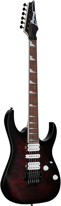 open zoom image for Ibanez RG470DXW Electric Guitar, Wine Red Frozen Matte, Body Left Front