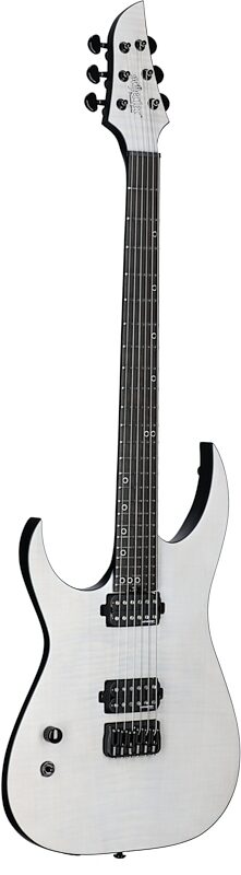 open zoom image for Schecter KM-6 MK-III Keith Merrow Legacy Electric Guitar, Left-Handed, Tri-White Satin, Body Left Front