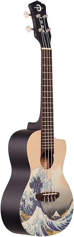 open zoom image for Luna UKEGWC Great Wave Concert Ukulele with Gig Bag, New, Body Left Front