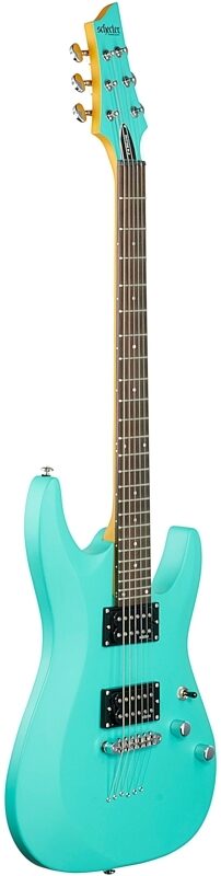 open zoom image for Schecter C-6 Deluxe Electric Guitar, Satin Aqua, Body Left Front