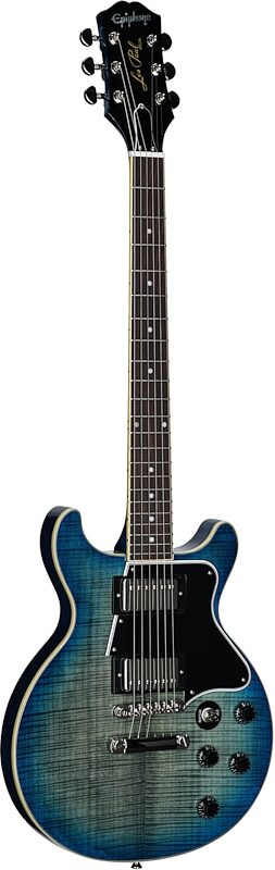 open zoom image for Epiphone Inspired by Gibson Les Paul Special Double Cut Figured Electric Guitar (with Gig Bag), Ocean Water, Body Left Front