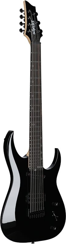 open zoom image for Schecter Sunset-7 Triad Electric Guitar, 7-String, Gloss Black, Body Left Front