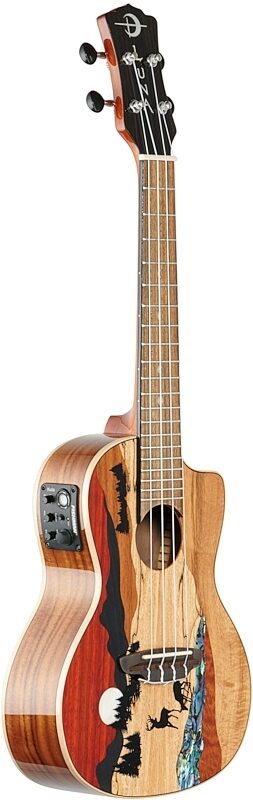 open zoom image for Luna Vista Deer Concert Acoustic-Electric Ukulele (with Gig Bag), New, Body Left Front