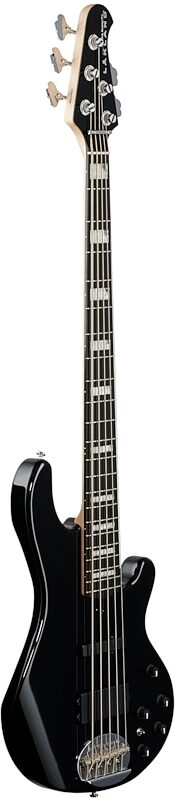 open zoom image for Lakland Skyline 55-02 Custom Ebony Fretboard Bass Guitar, Metallic Black, Body Left Front