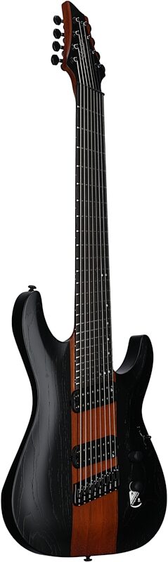open zoom image for Schecter Rob Scallon C-8 Multi-Scale Electric Guitar, 8-String, Satin Dark Roast, Body Left Front