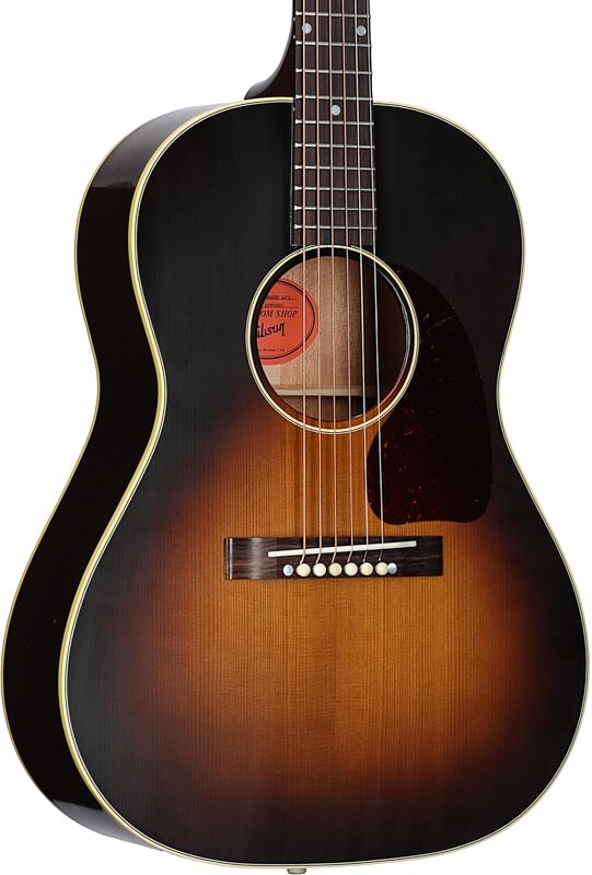 open zoom image for Gibson Custom 1942 Banner LG-2 VOS Acoustic Guitar (with Case), Vintage Sunburst, Serial Number 22892035, Full Left Front