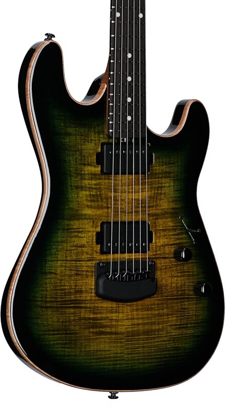open zoom image for Ernie Ball Music Man Sabre HH Tremolo Electric Guitar, Rosewood Fingerboard (with Mono Gig Bag), Gator Burst, Serial Number H07256, Full Left Front