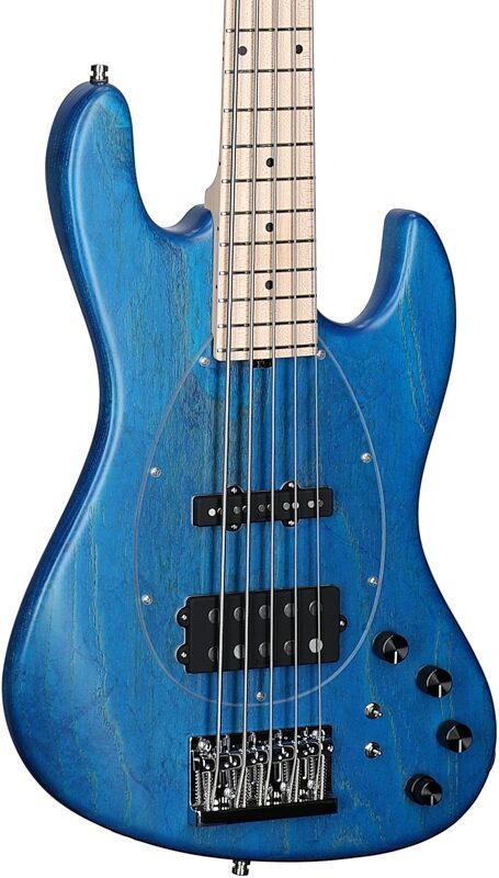 open zoom image for Sadowsky MetroLine 21-Fret Vintage M/J Bass, 5-String (with Gig Bag), Ocean Blue, Serial Number SML M 003564-23, Full Left Front