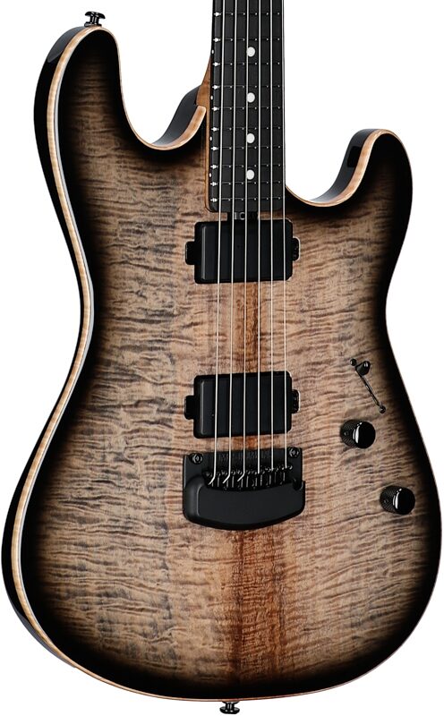 open zoom image for Ernie Ball Music Man Sabre HT Electric Guitar (with Case), Blackout, Ebony Fretboard, Serial Number H06885, Full Left Front