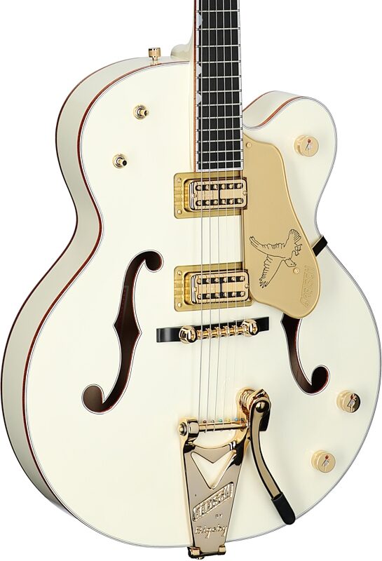open zoom image for Gretsch G-6136T59 VS 1959 White Falcon Electric Guitar (with Case), New, Serial Number JT24103512, Full Left Front