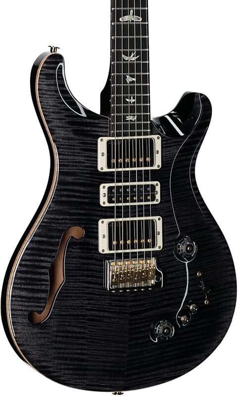 open zoom image for PRS Paul Reed Smith Special Semi-Hollow LTD 10-Top Electric Guitar (with Case), Gray Black, Serial Number 0378294, Full Left Front