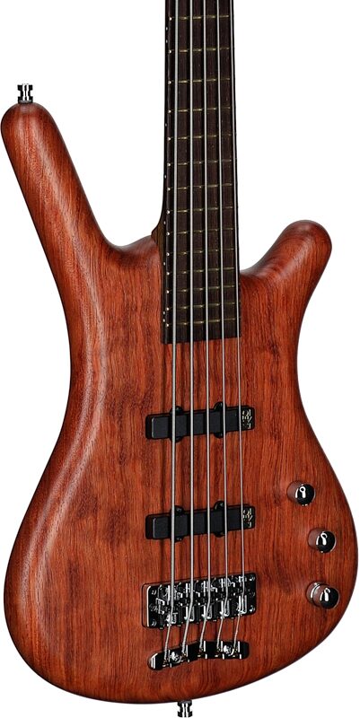 open zoom image for Warwick GPS Corvette Standard 5 Electric Bass, 5-String (with Gig Bag), Bubinga, Serial Number GPSA00962022, Full Left Front