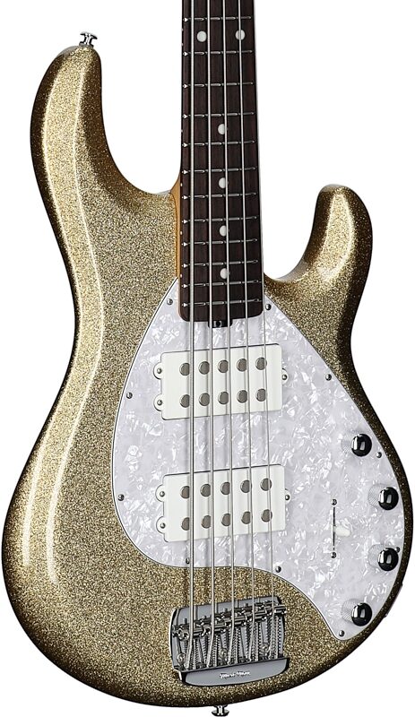 open zoom image for Ernie Ball Music Man StingRay 5 Special HH Electric Bass (with Case), Genius Gold, Rosewood Fretboard, Serial Number K05796, Full Left Front