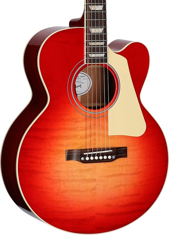 open zoom image for Gibson Les Paul Parlor Acoustic-Electric Guitar (with Case), Vintage Cherry Sunburst, Serial Number 20625034, Full Left Front
