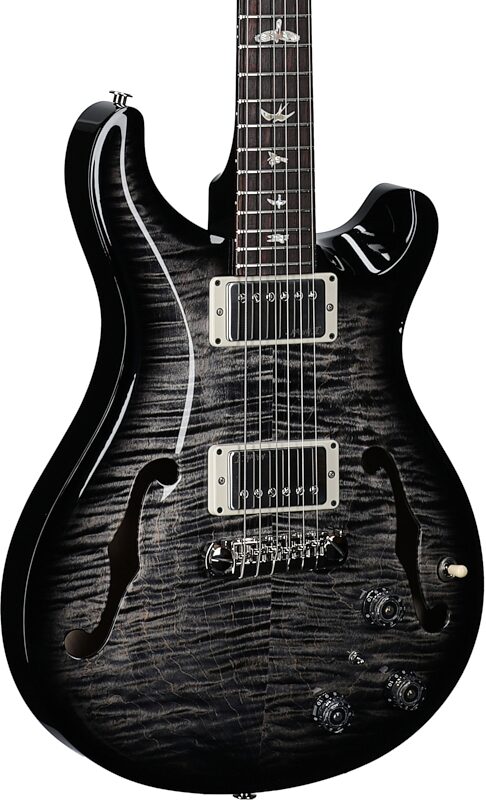 open zoom image for PRS Paul Reed Smith Hollowbody II Piezo Electric Guitar (with Case), Wraparound Smoke, Serial Number 0390897, Full Left Front