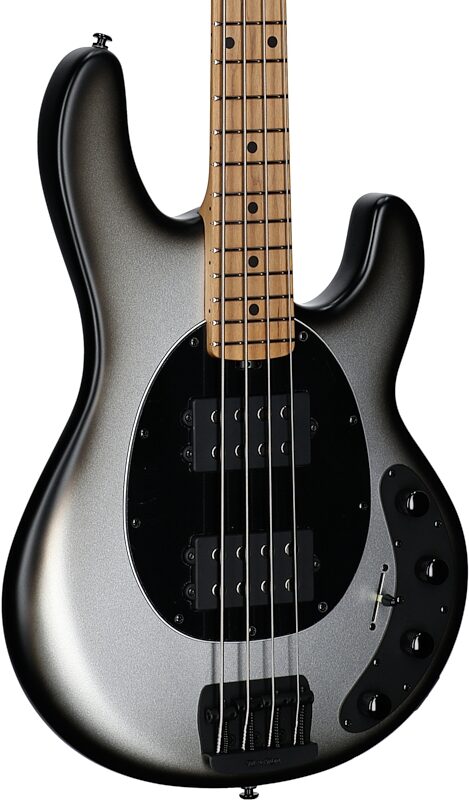 open zoom image for Ernie Ball Music Man StingRay Special HH Electric Bass (with Case), Black Rock, Maple Fretboard, Serial Number K06873, Full Left Front