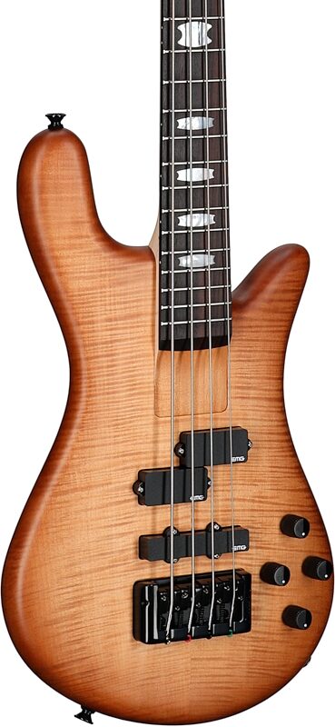 open zoom image for Spector Euro4 LX Bolt-On Bass Guitar (with Gig Bag), Natural Sunburst Matte, Serial Number ]C121NB22566, Full Left Front