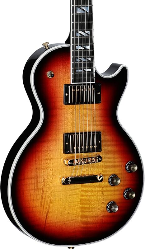 open zoom image for Gibson Les Paul Supreme AAA Figured Electric Guitar (with Case), Fireburst, Serial Number 204150232, Full Left Front